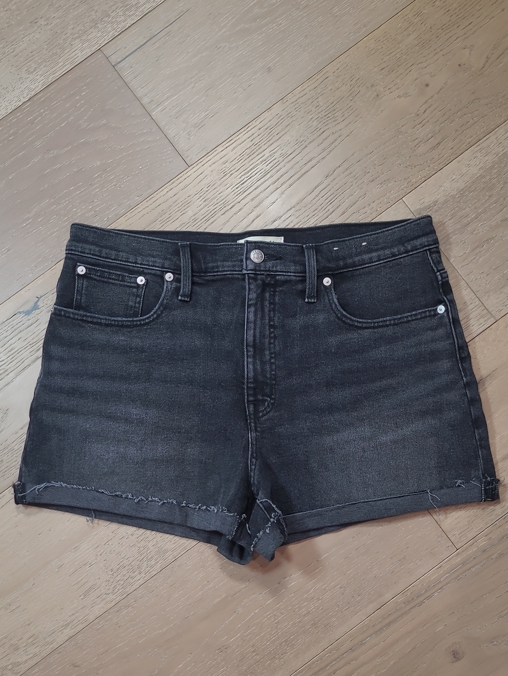 EUC Madewell Denim Shorts Women's sz 31 Black High Rise Denim Shorts